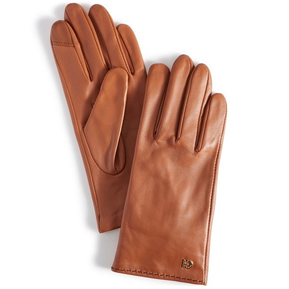 Cole Haan Accessories - Cole Haan Women Glove Large British Tan Leather Stud Touchscreen 100521 NWT